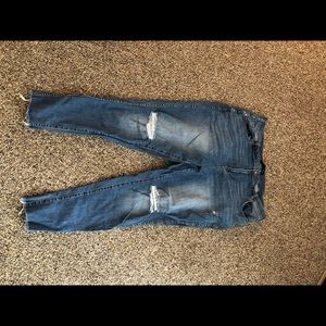 Frayed bottom plus size jeans
